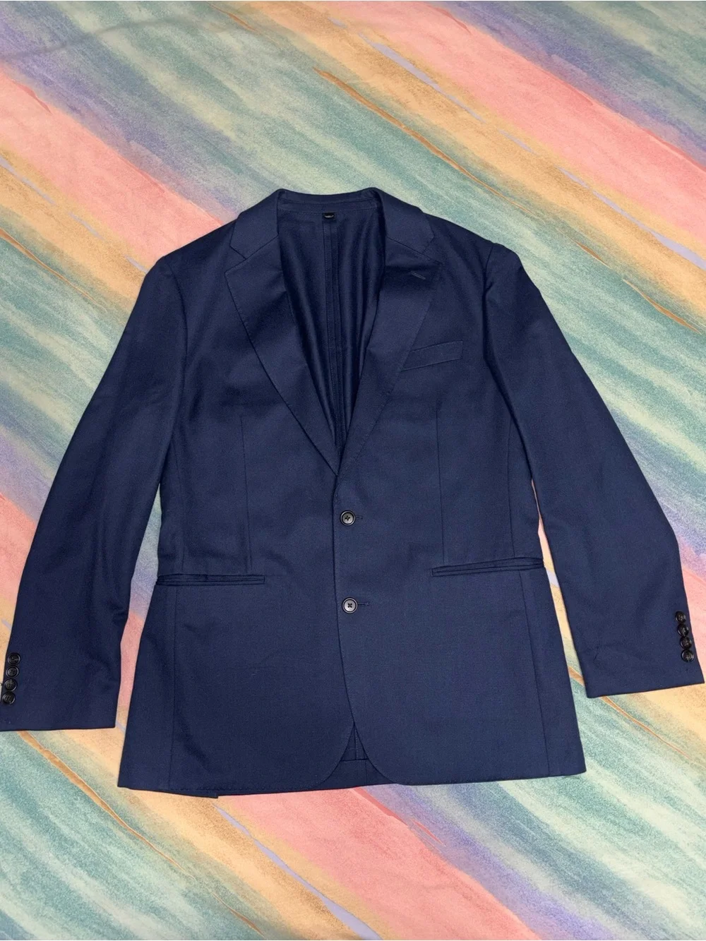 J. Crew Ludlow Slim navy blue Italian Suit (Jacket/Pants) size 40R wool cotton